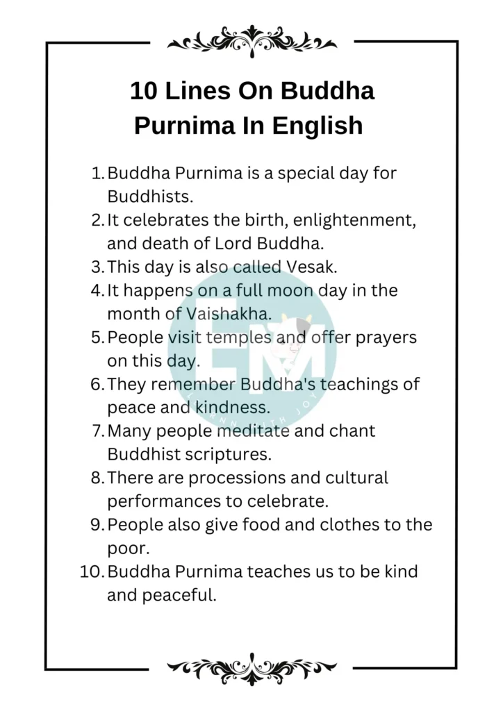 10 Lines On Buddha Purnima In English