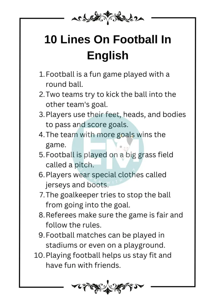 10 Lines On Football In English