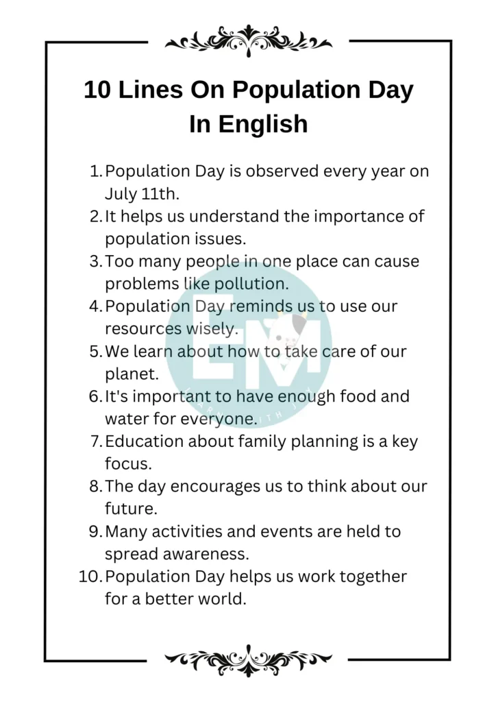 10 Lines On Population Day In English