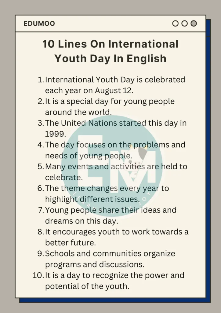 10 Lines On International Youth Day