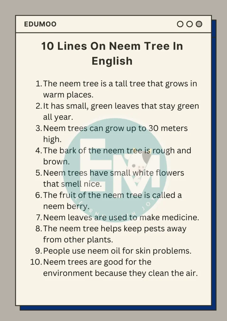 10 Lines On Neem Tree