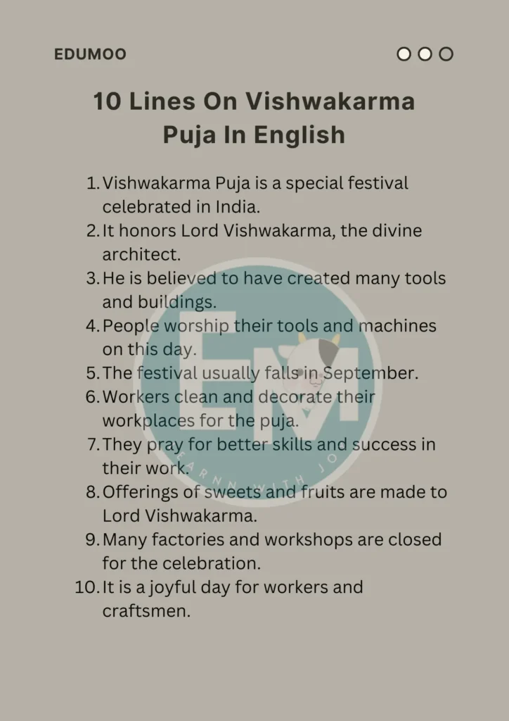 10 Lines On Vishwakarma Puja