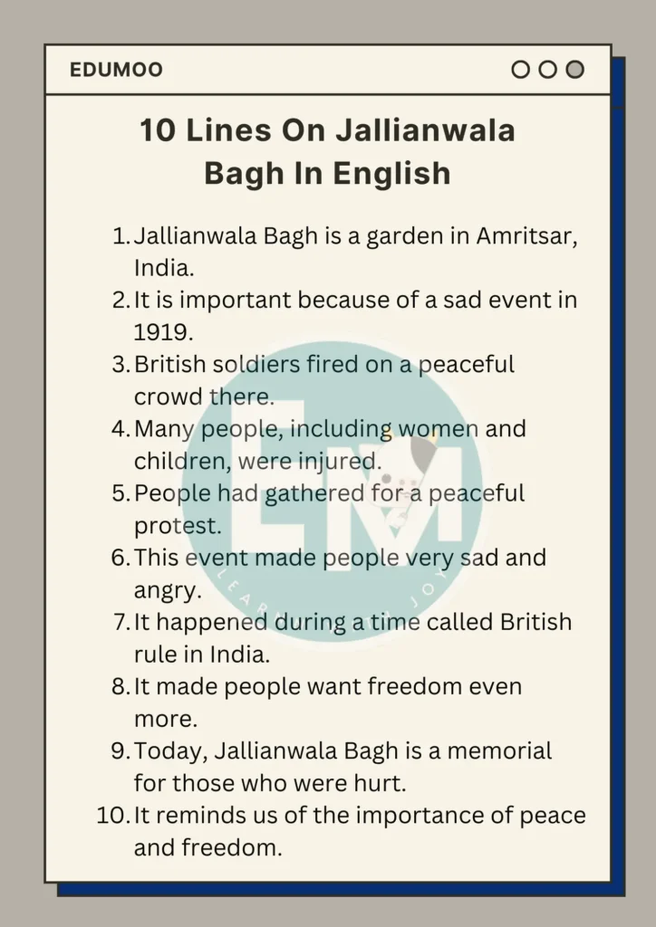 10 lines on Jallianwala Bagh