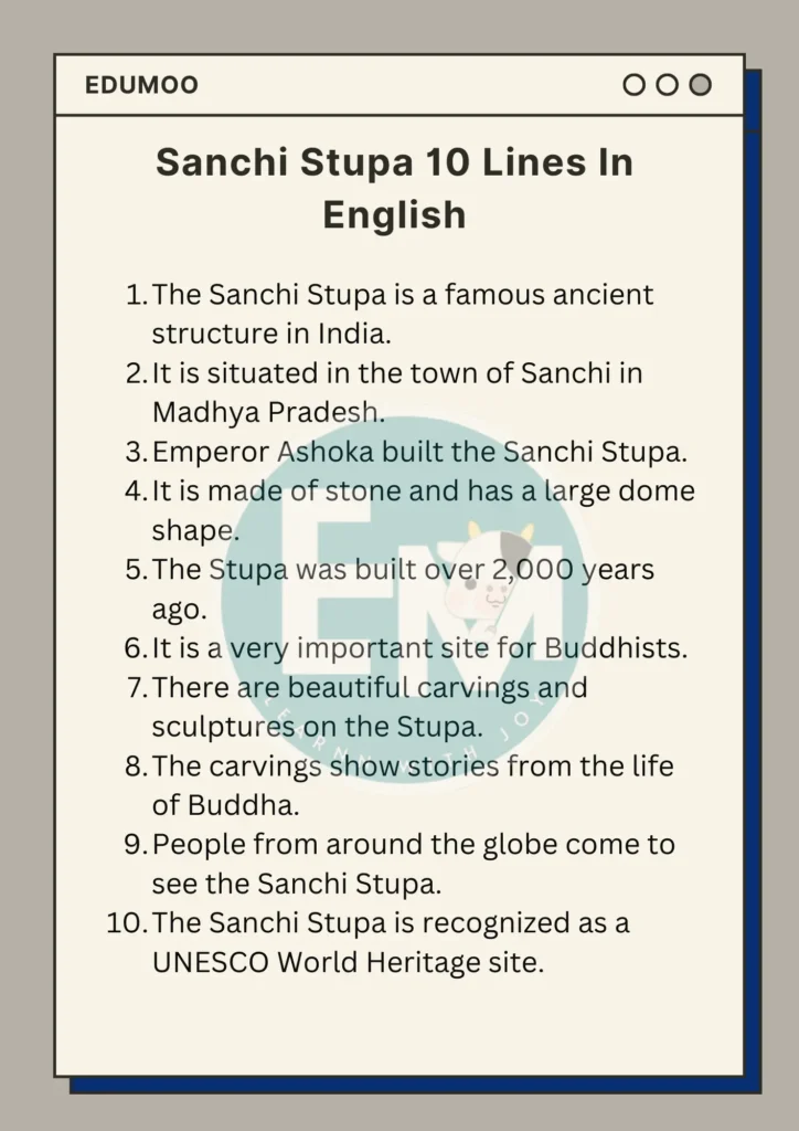 Sanchi Stupa 10 Lines