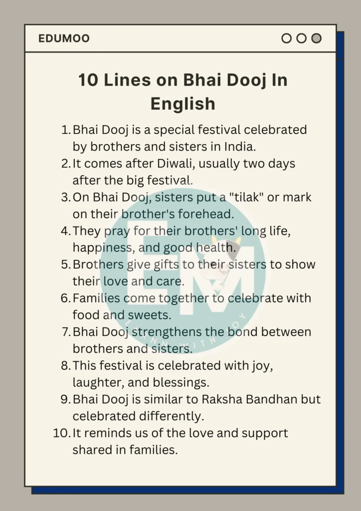 10 Lines on Bhai Dooj