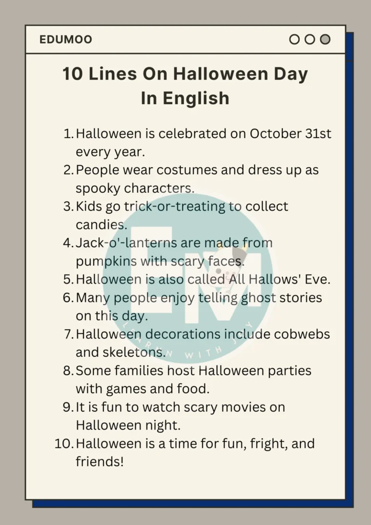 10 Lines on Halloween Day