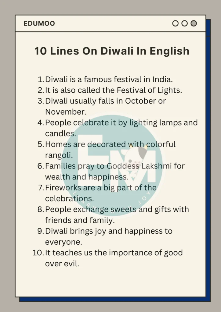 10 Lines On Diwali