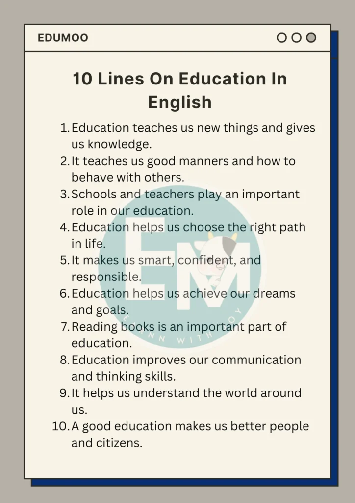 10 lines on education