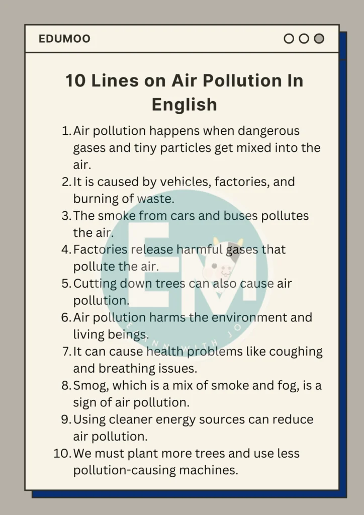 10 Lines on Air Pollution