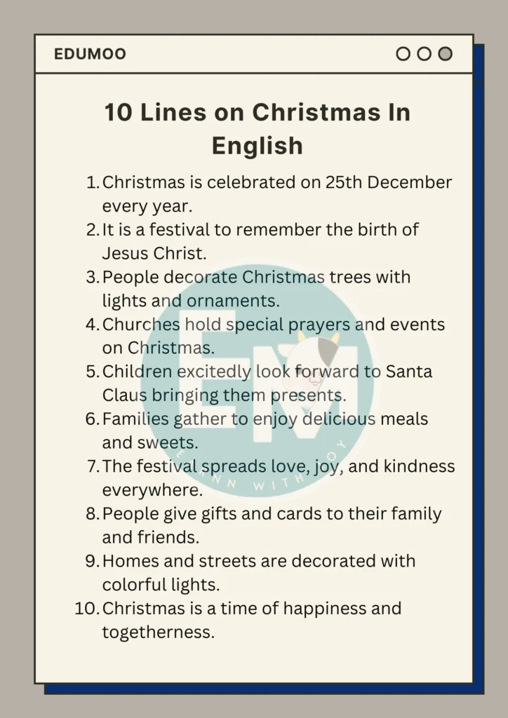 10 Lines on Christmas