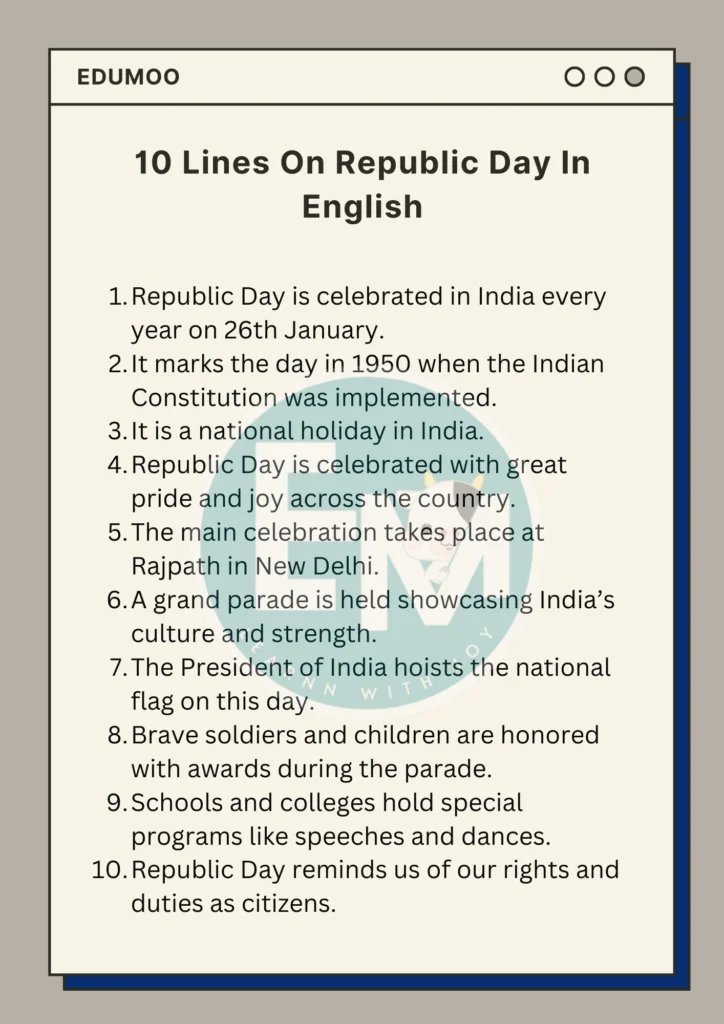 10 lines on republic day