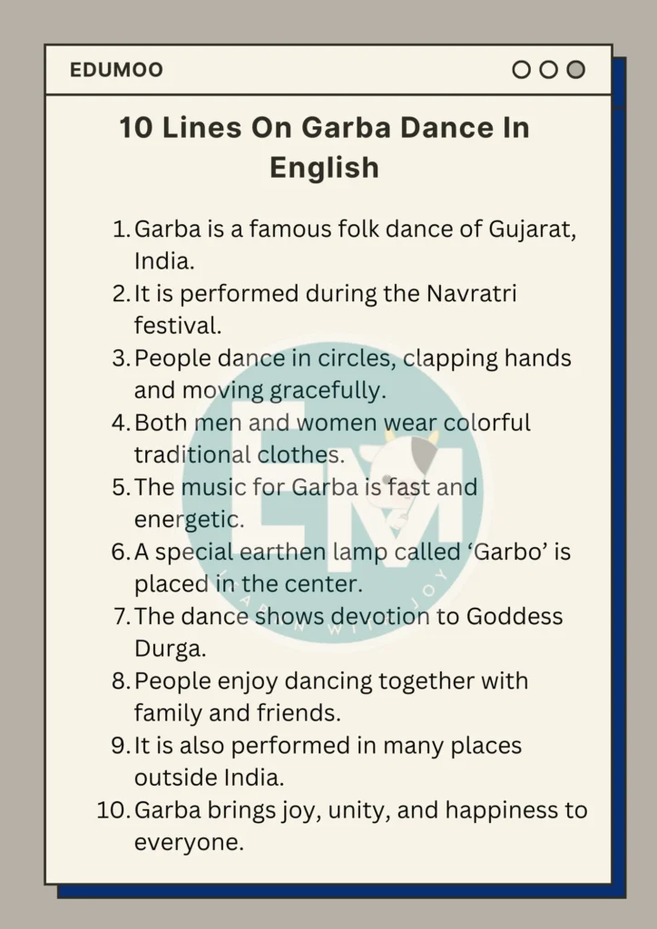 10 lines on garba dance