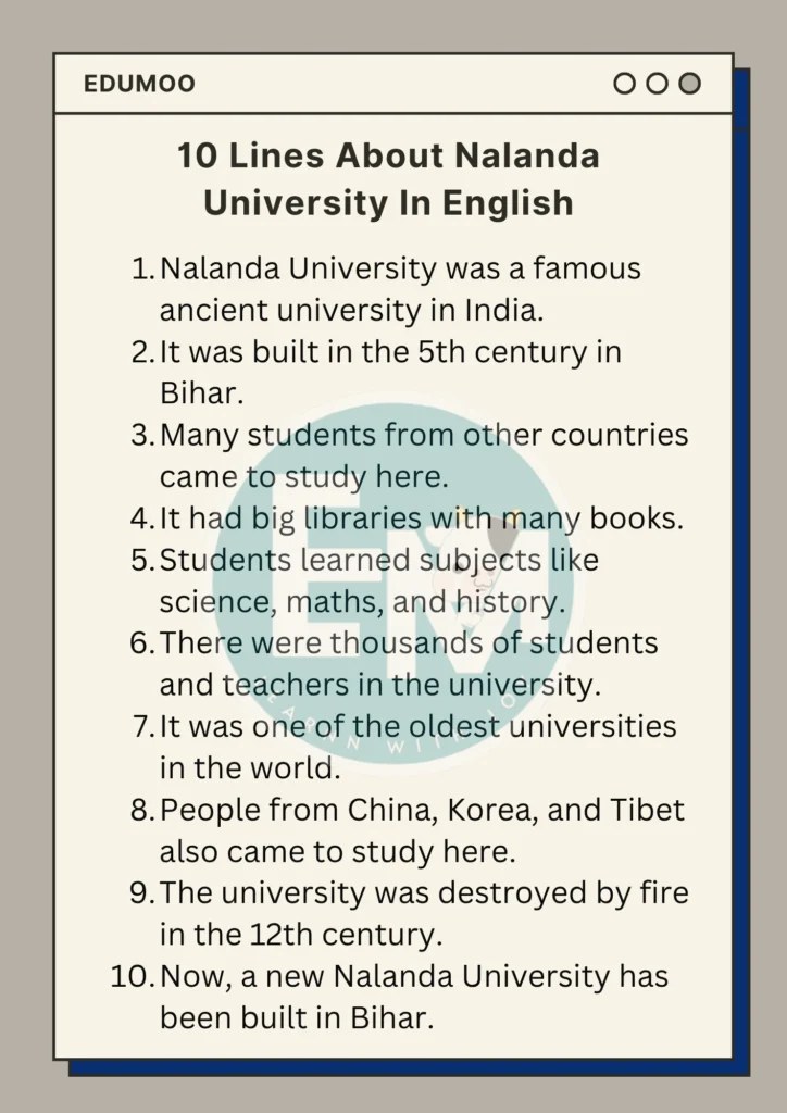 10 lines about nalanda university