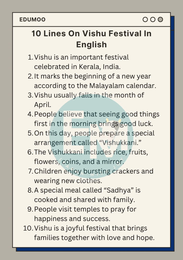 10 lines on vishu festival