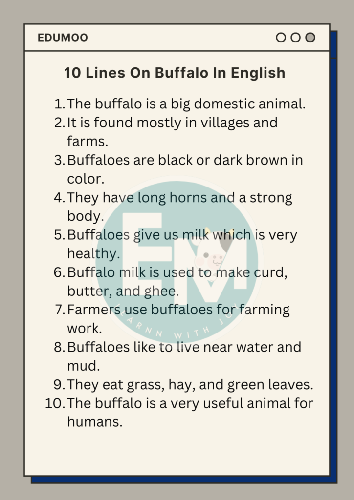 10 Lines on Buffalo