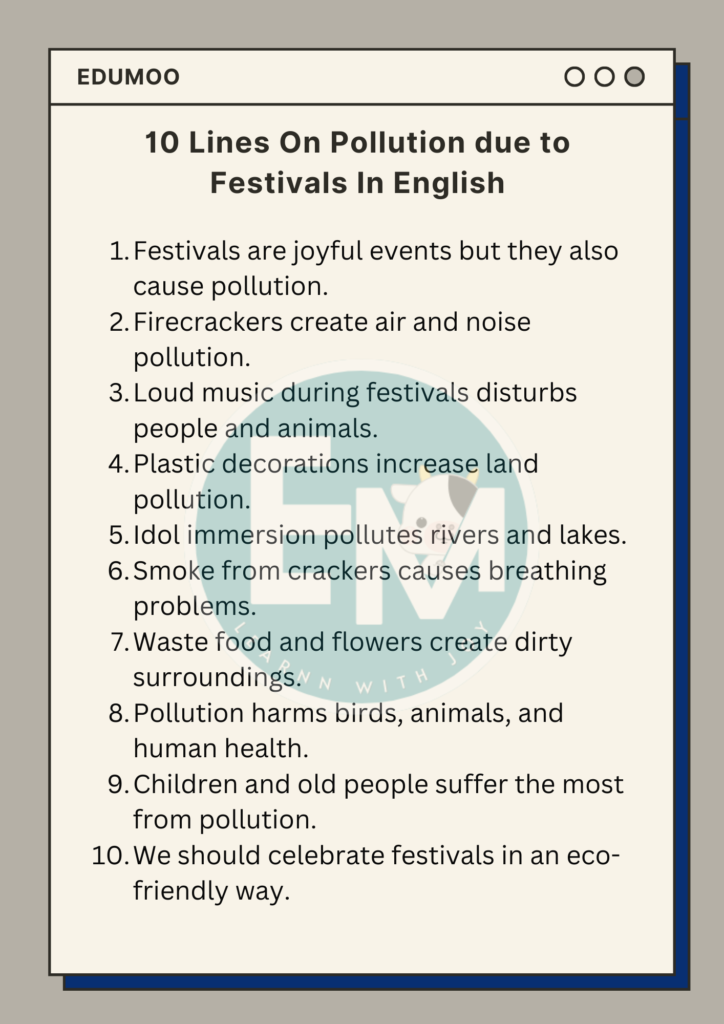 10 Lines on Pollution due to Festivals