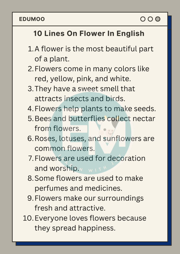 10 Lines on Flower