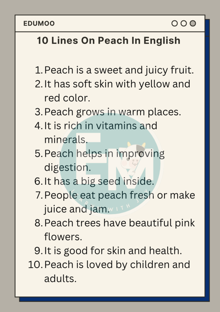 10 Lines On Peach