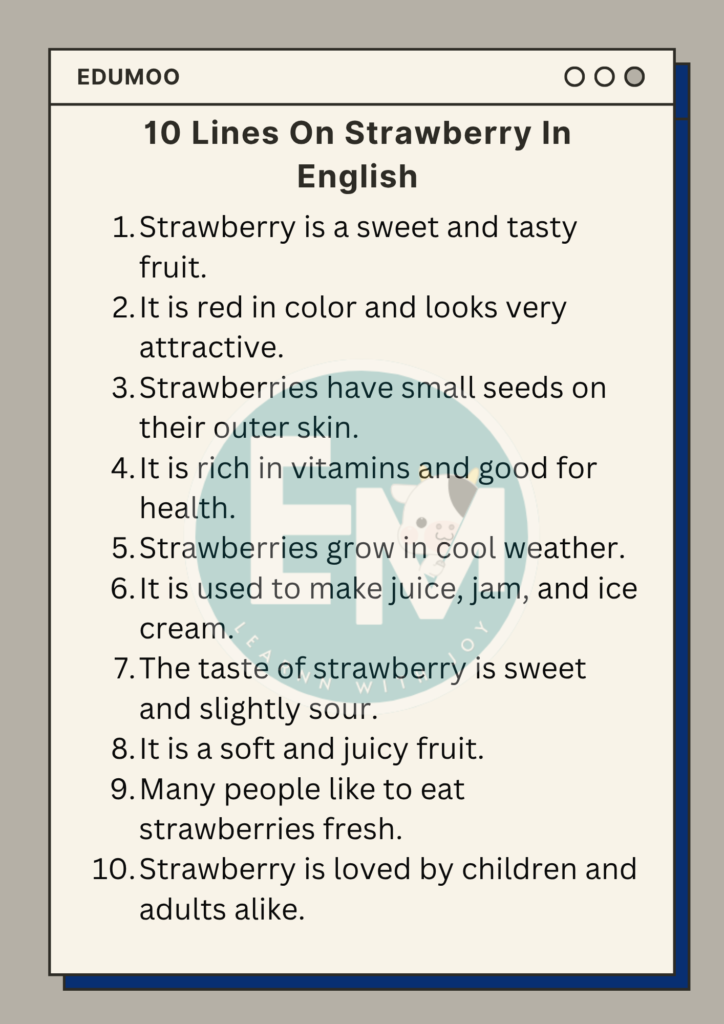 10 Lines On Strawberry