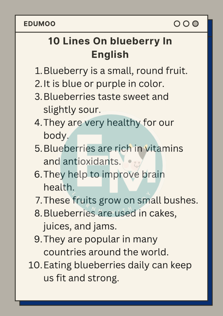 10 Lines On blueberry