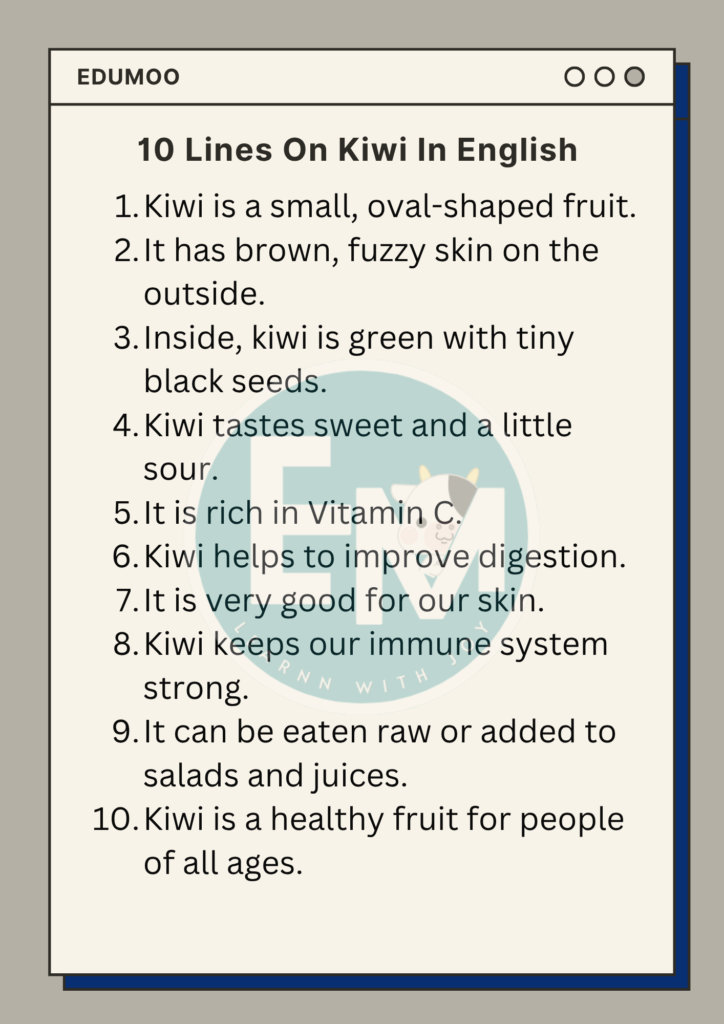 10 Lines on Kiwi