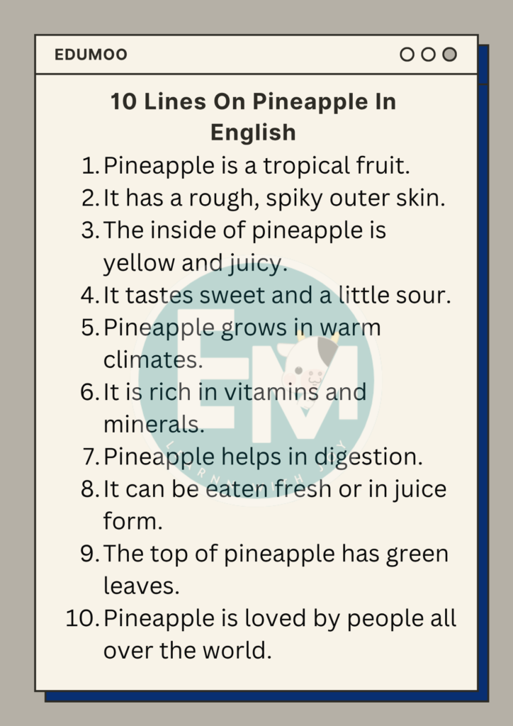 10 Lines on Pineapple