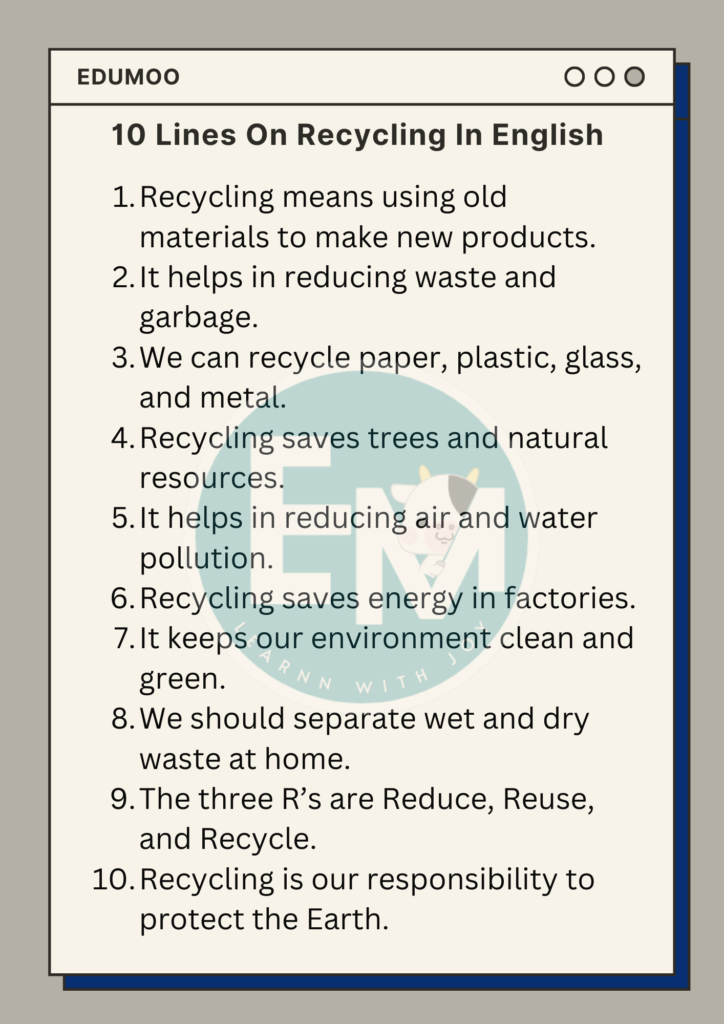10 Lines on Recycling