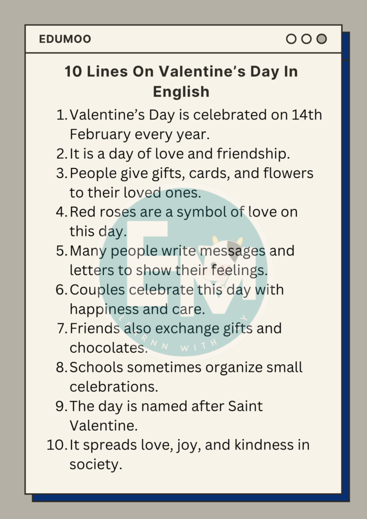 10 Lines on Valentine’s Day