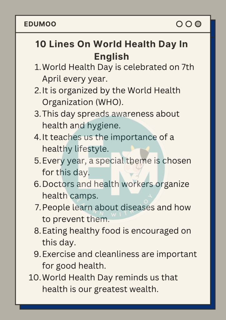 10 Lines on World Health Day