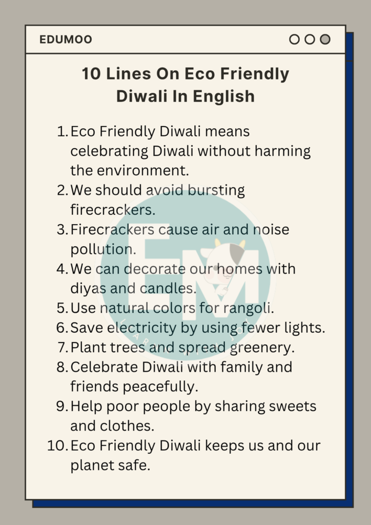 10 lines on eco friendly diwali